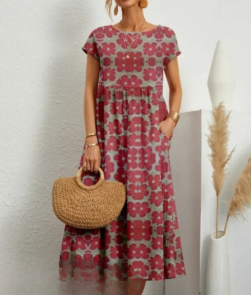 Stilla | Elegante Midi Kjole Med Blomsterprint