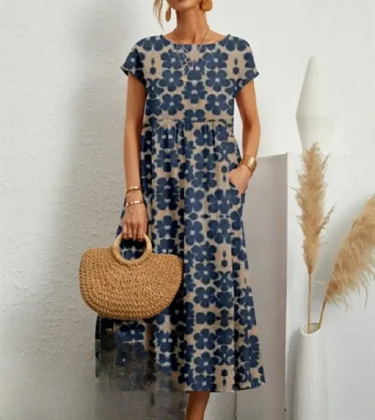Stilla | Elegante Midi Kjole Med Blomsterprint