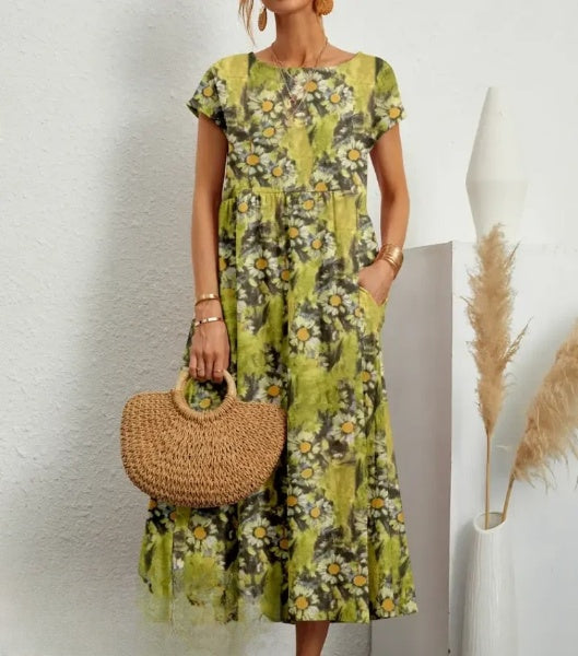 Stilla | Elegante Midi Kjole Med Blomsterprint