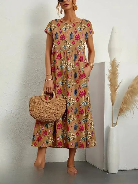 Stilla | Elegante Midi Kjole Med Blomsterprint