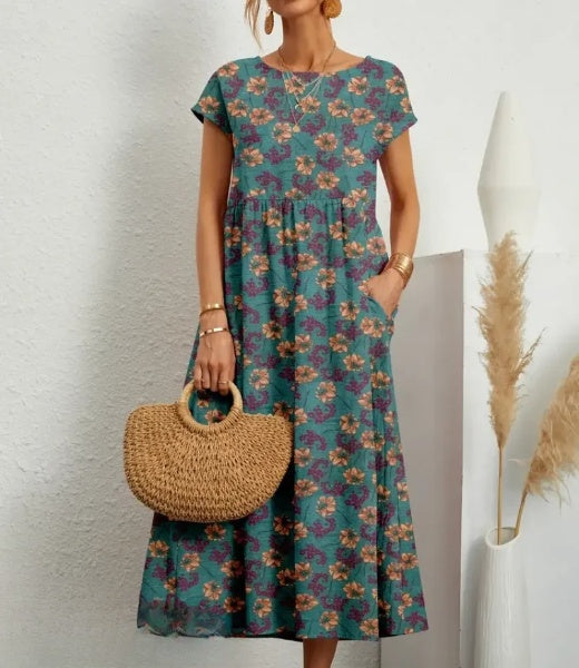 Stilla | Elegante Midi Kjole Med Blomsterprint