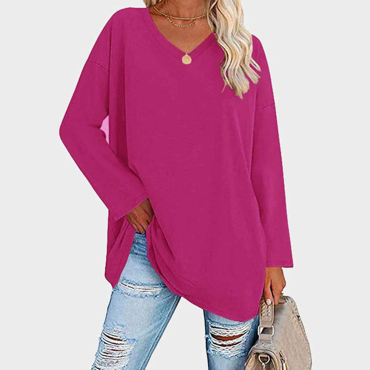 Stilla | Elegant Bluse med Lange Ærmer og V-hals