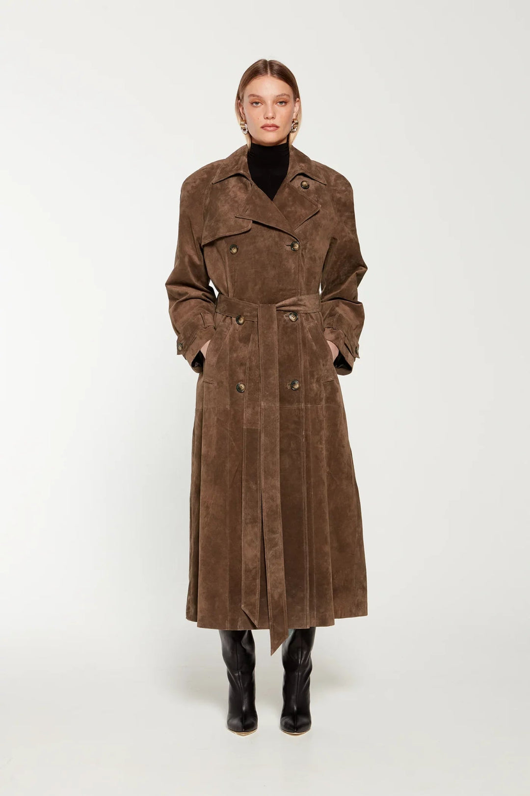 Stilla | Lang Suede Frakke