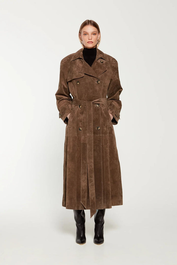 Stilla | Lang Suede Frakke