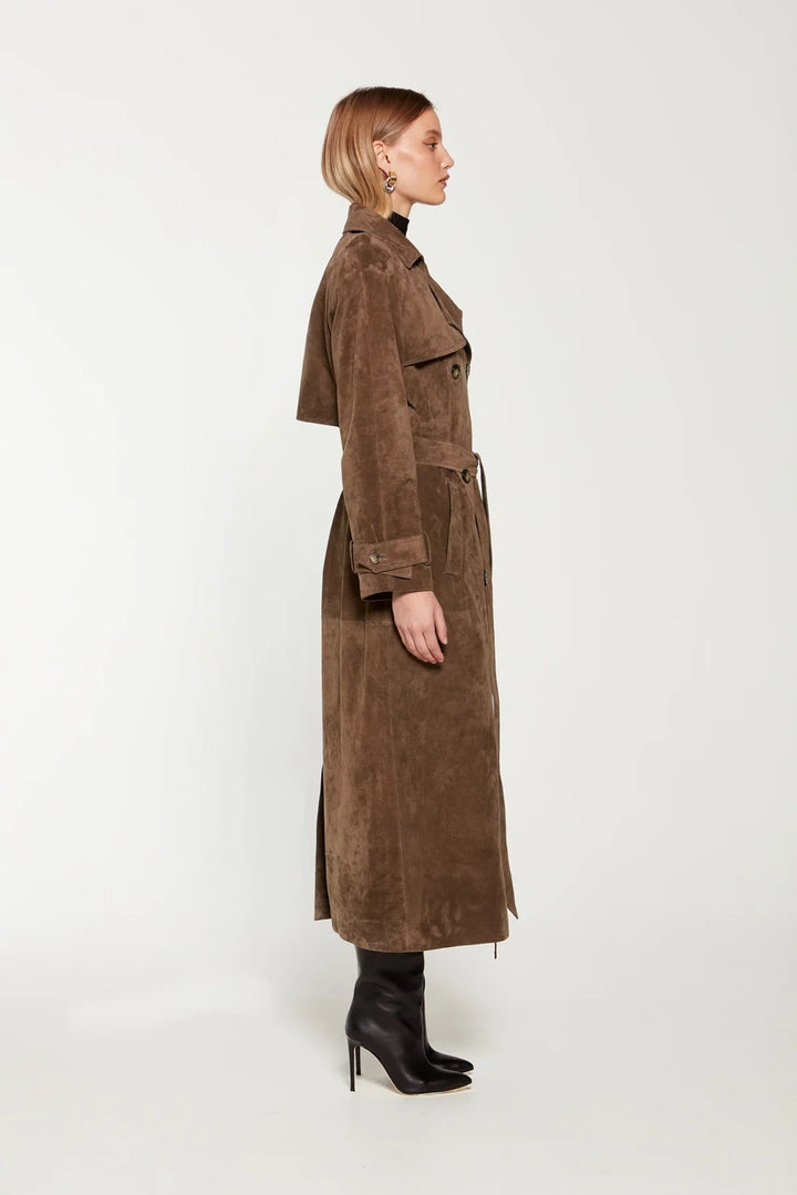 Stilla | Lang Suede Frakke