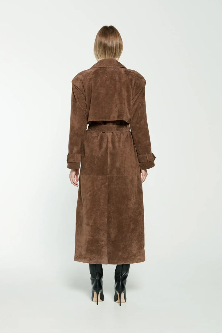Stilla | Lang Suede Frakke