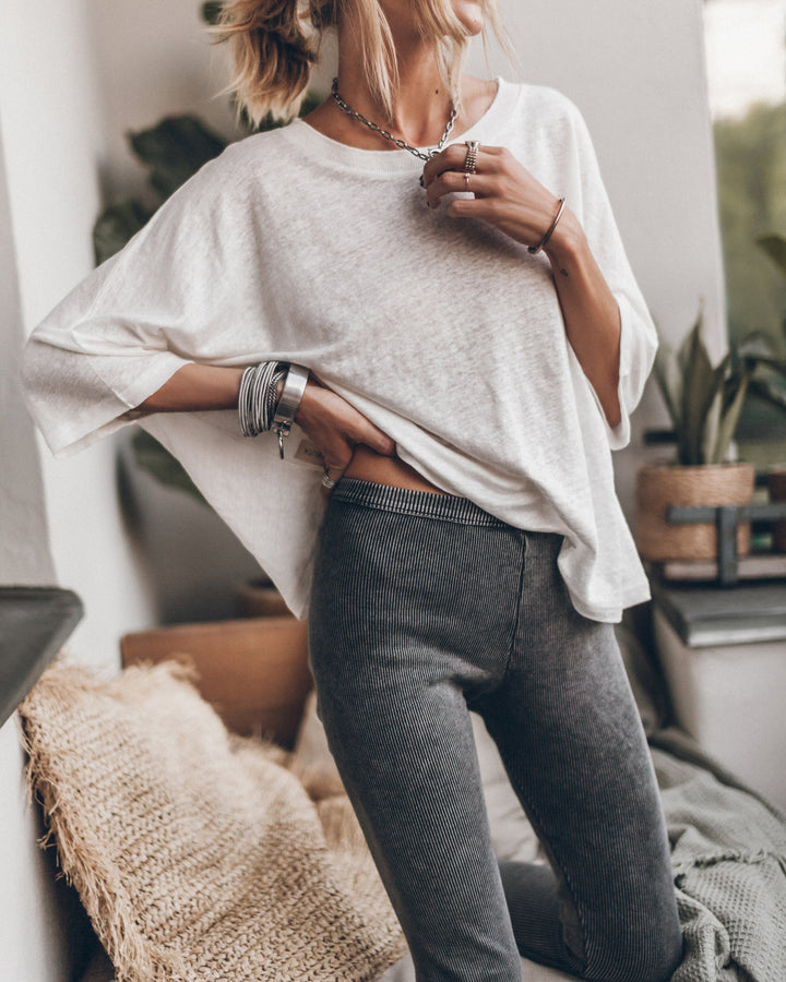 Stilla | Løs T-shirt Af Hvid Linned