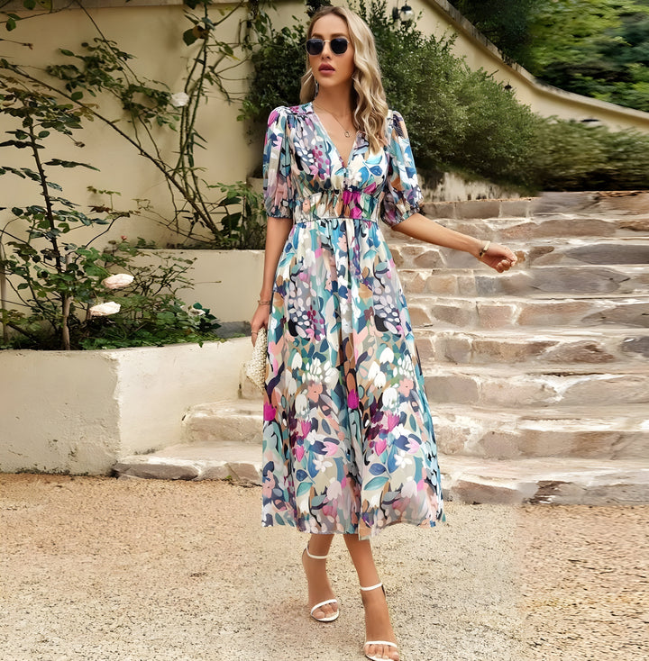 Stilla | Midi-Blomsterkjole