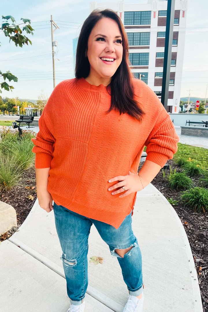 Stilla | Asymmetrisk Sweater i Græskar Efterårsstemning