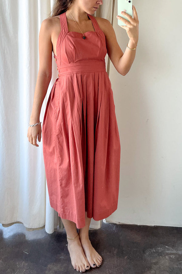 Stilla | Halter Square Neck Tilbagefri Midi Kjole