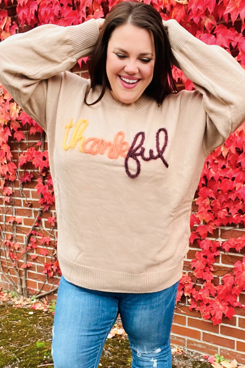 Stilla | Føle Taknemmelighed Pop up Sweatshirt Med Glitrende Broderi Taupe