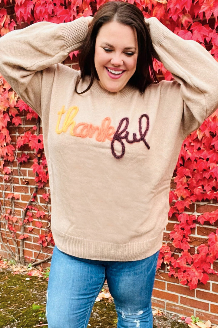 Stilla | Føle Taknemmelighed Pop up Sweatshirt Med Glitrende Broderi Taupe