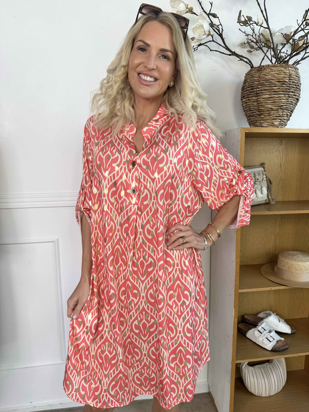 Stilla | Boho Maxikjole Med Gulddetaljer