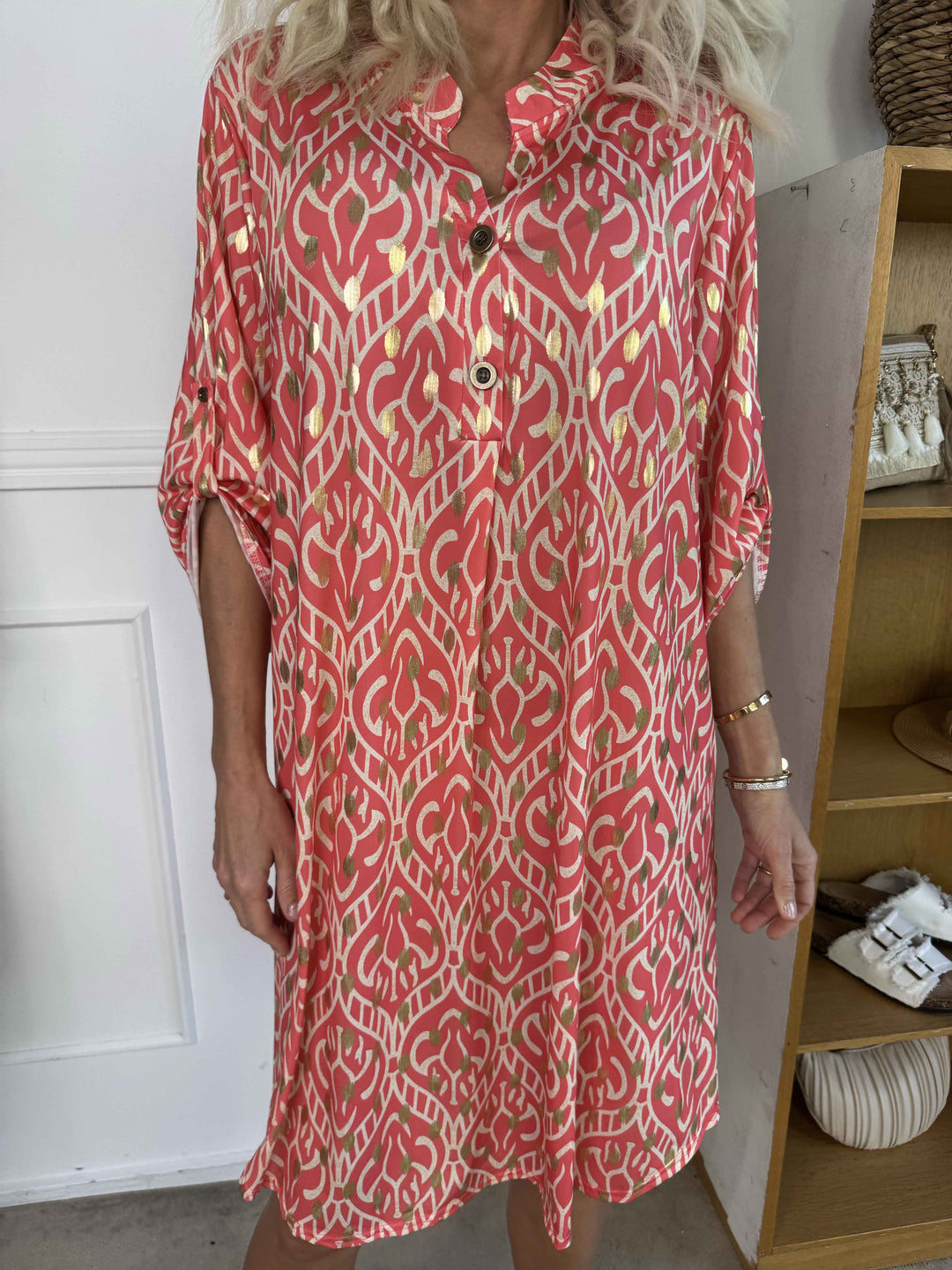 Stilla | Boho Maxikjole Med Gulddetaljer