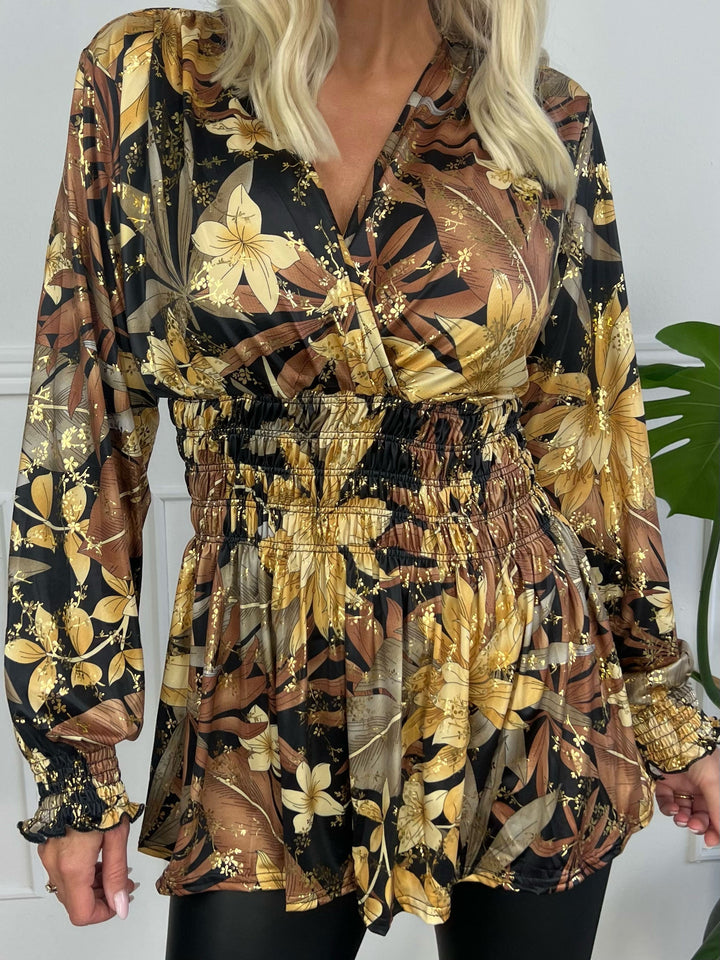 Stilla | Elastisk Bluse Med Lange Ærmer