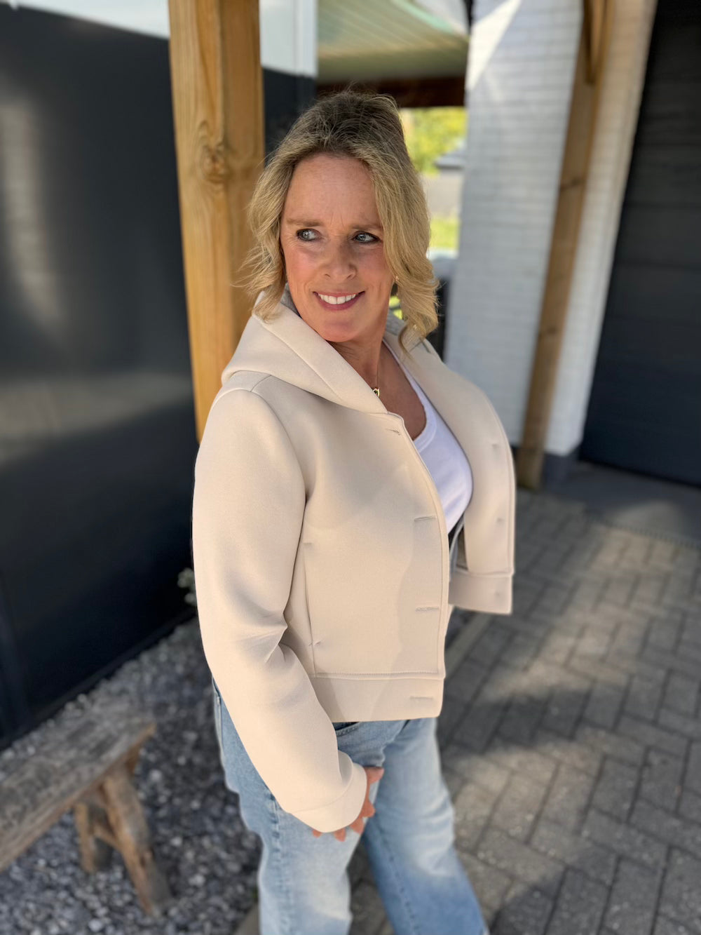 Stilla | Beige farvet dykkerjakke