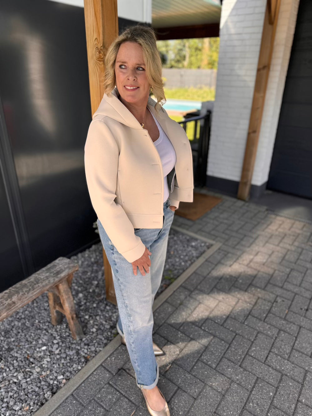 Stilla | Beige farvet dykkerjakke