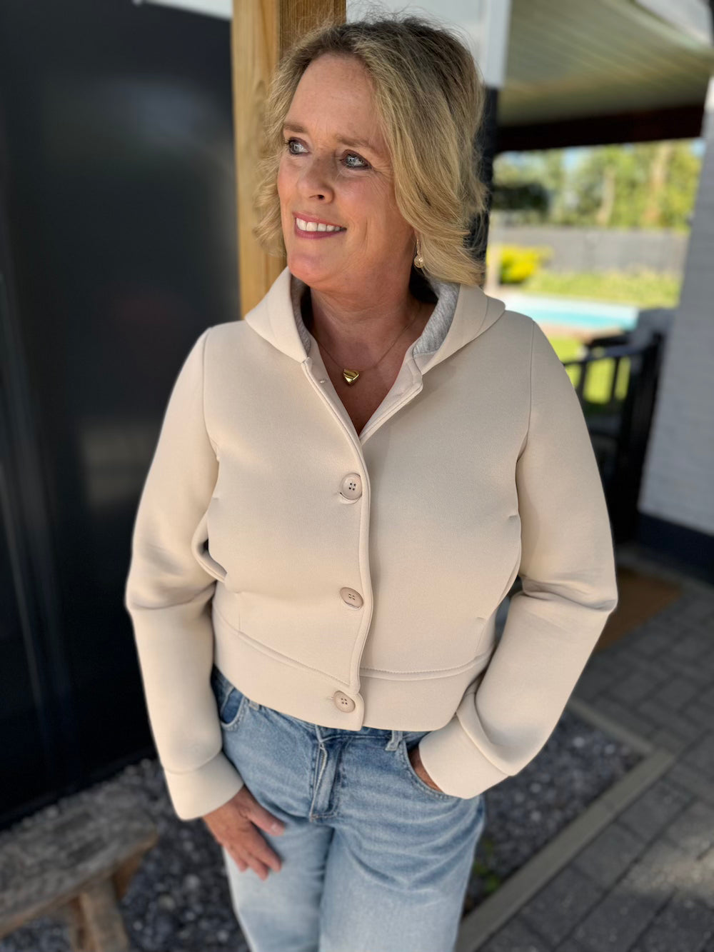 Stilla | Beige farvet dykkerjakke