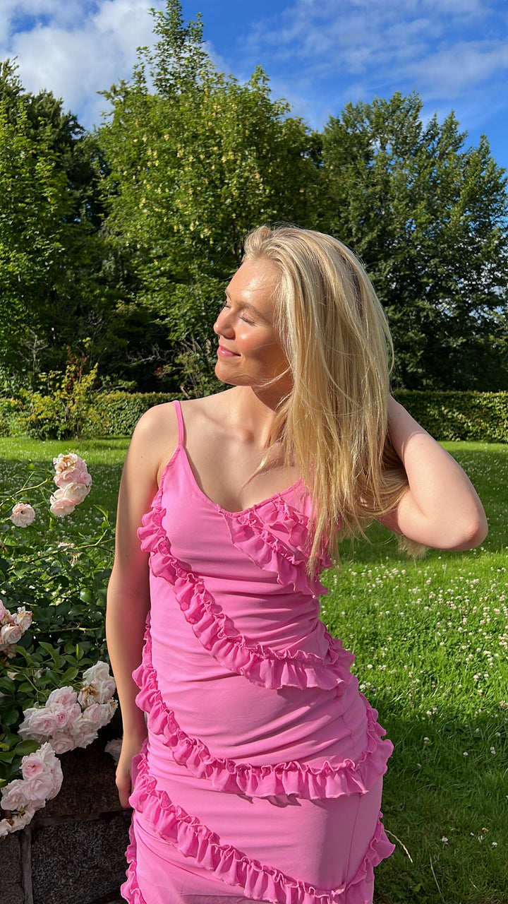 Stilla | Maxi Flæse Kjolen Pink
