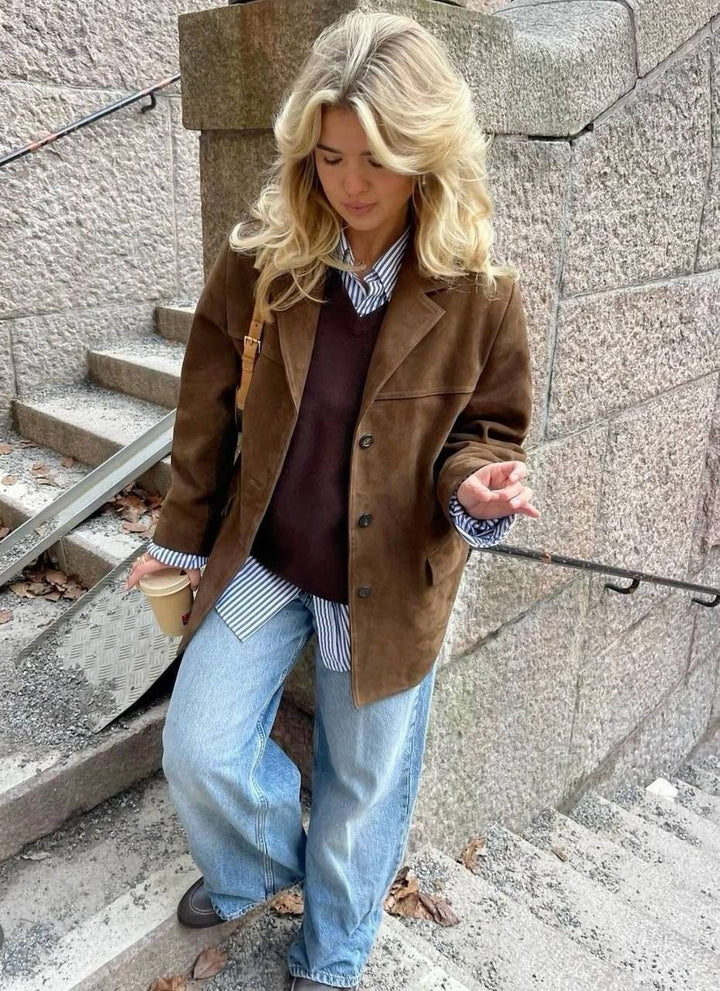 Stilla | Suede jakke med blødt finish