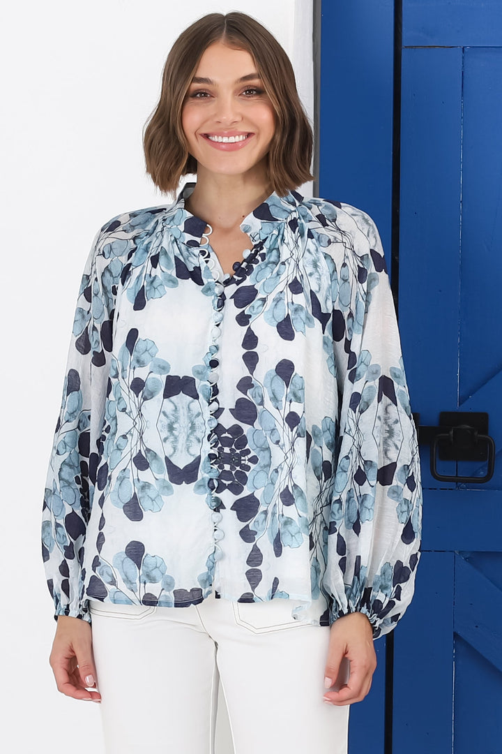 Stilla | Luftig Boho Bluse Med Print