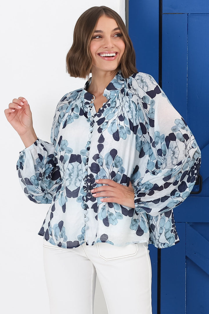Stilla | Luftig Boho Bluse Med Print