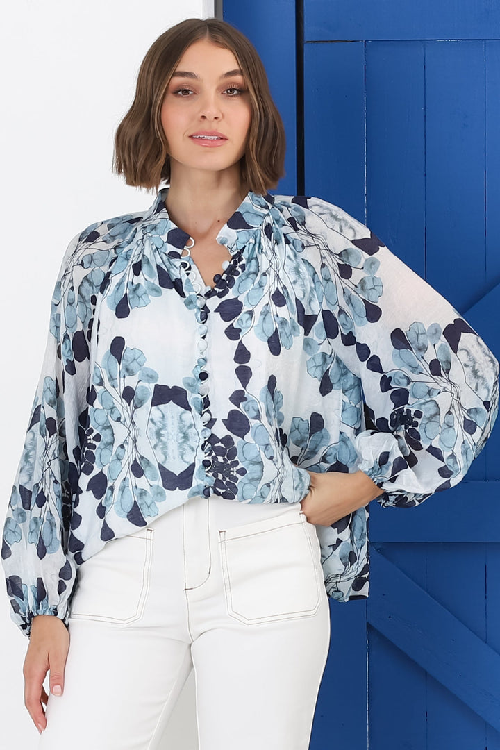 Stilla | Luftig Boho Bluse Med Print
