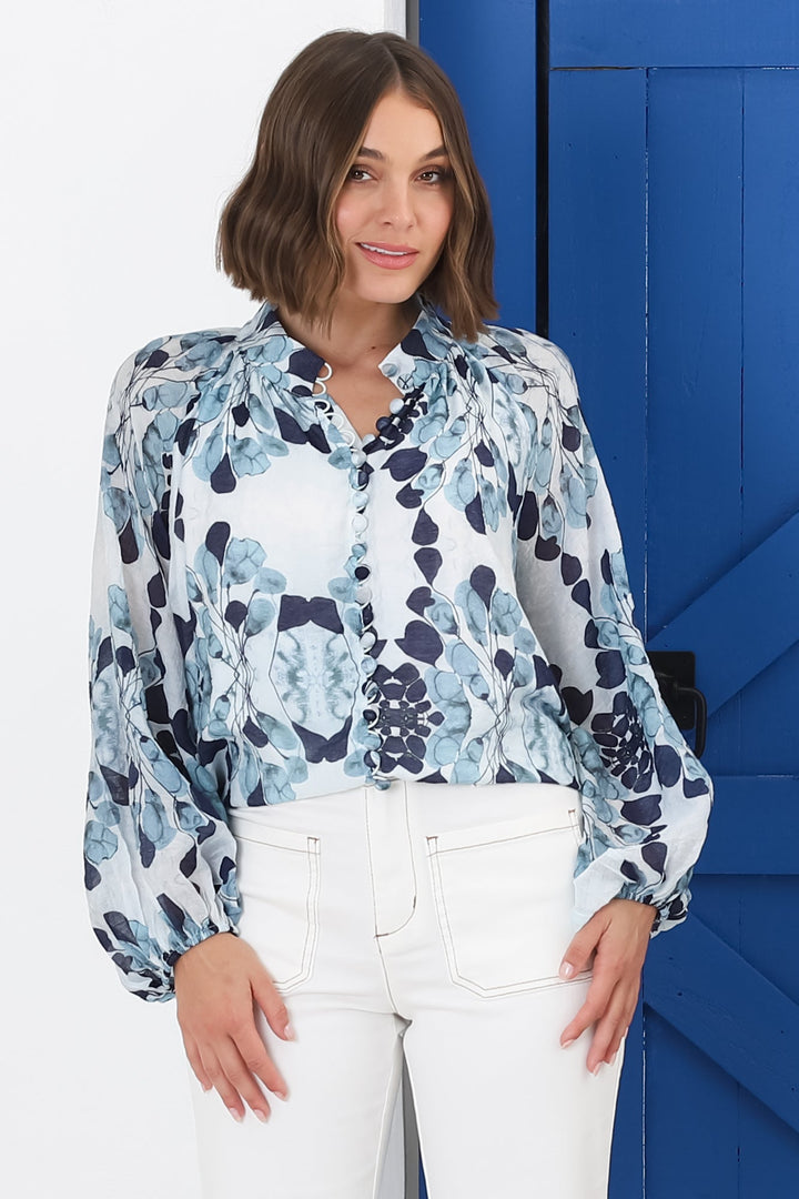 Stilla | Luftig Boho Bluse Med Print