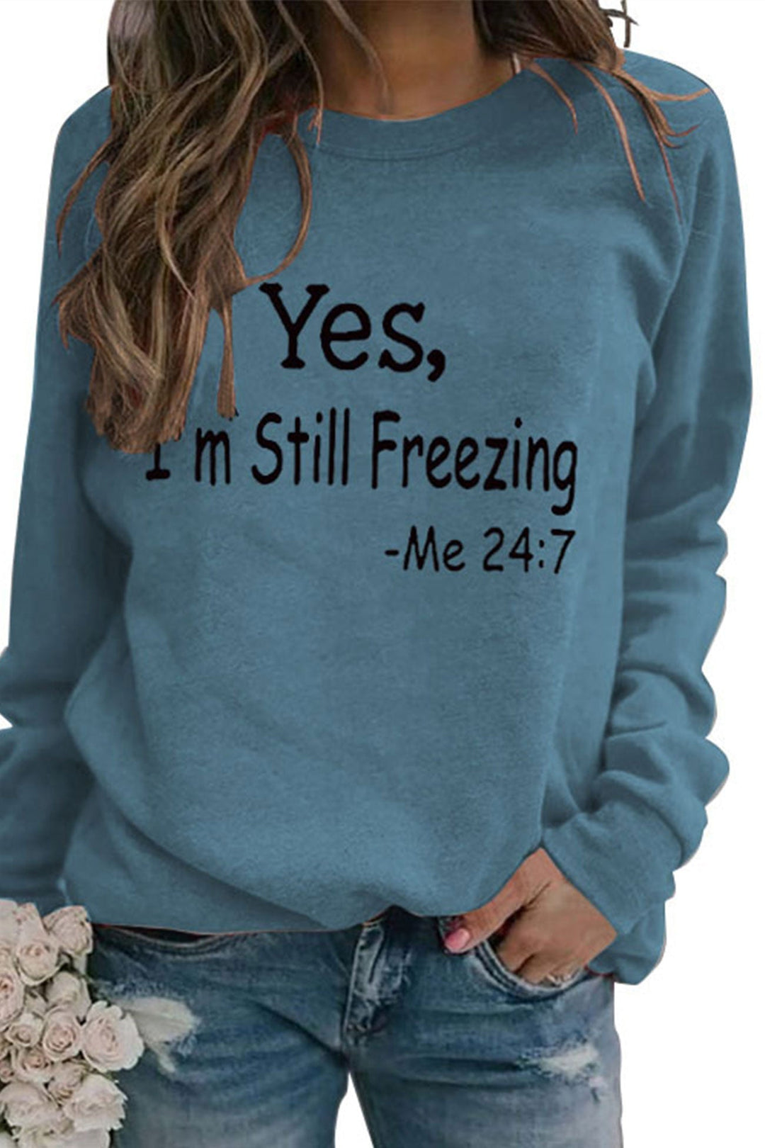 Stilla | Sweatshirt med tryk I'm Still Freezing.