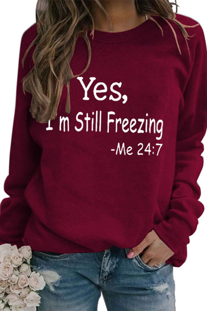 Stilla | Sweatshirt med tryk I'm Still Freezing.