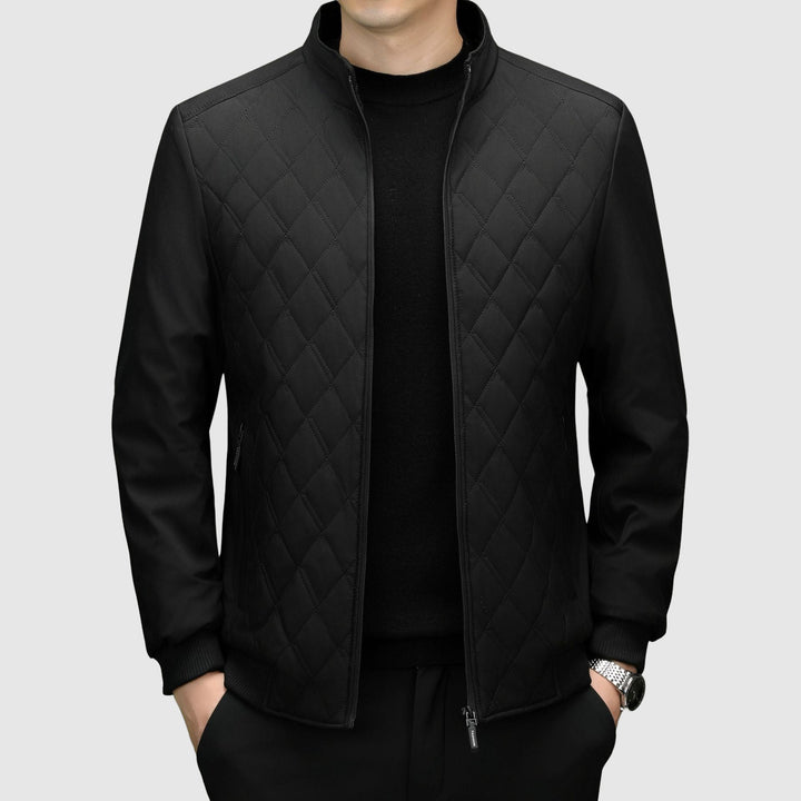 Stilla | Herrers fuld-zip jakke - Quilted brystdesign med ståkrave