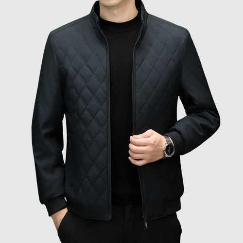 Stilla | Herrers fuld-zip jakke - Quilted brystdesign med ståkrave