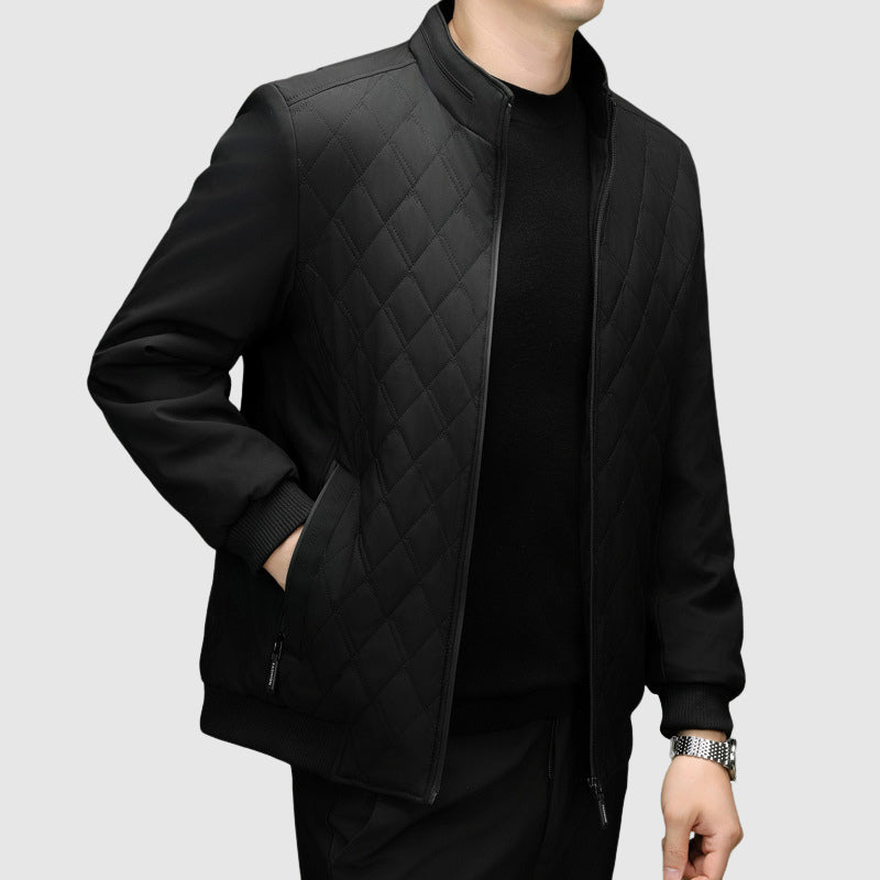 Stilla | Herrers fuld-zip jakke - Quilted brystdesign med ståkrave