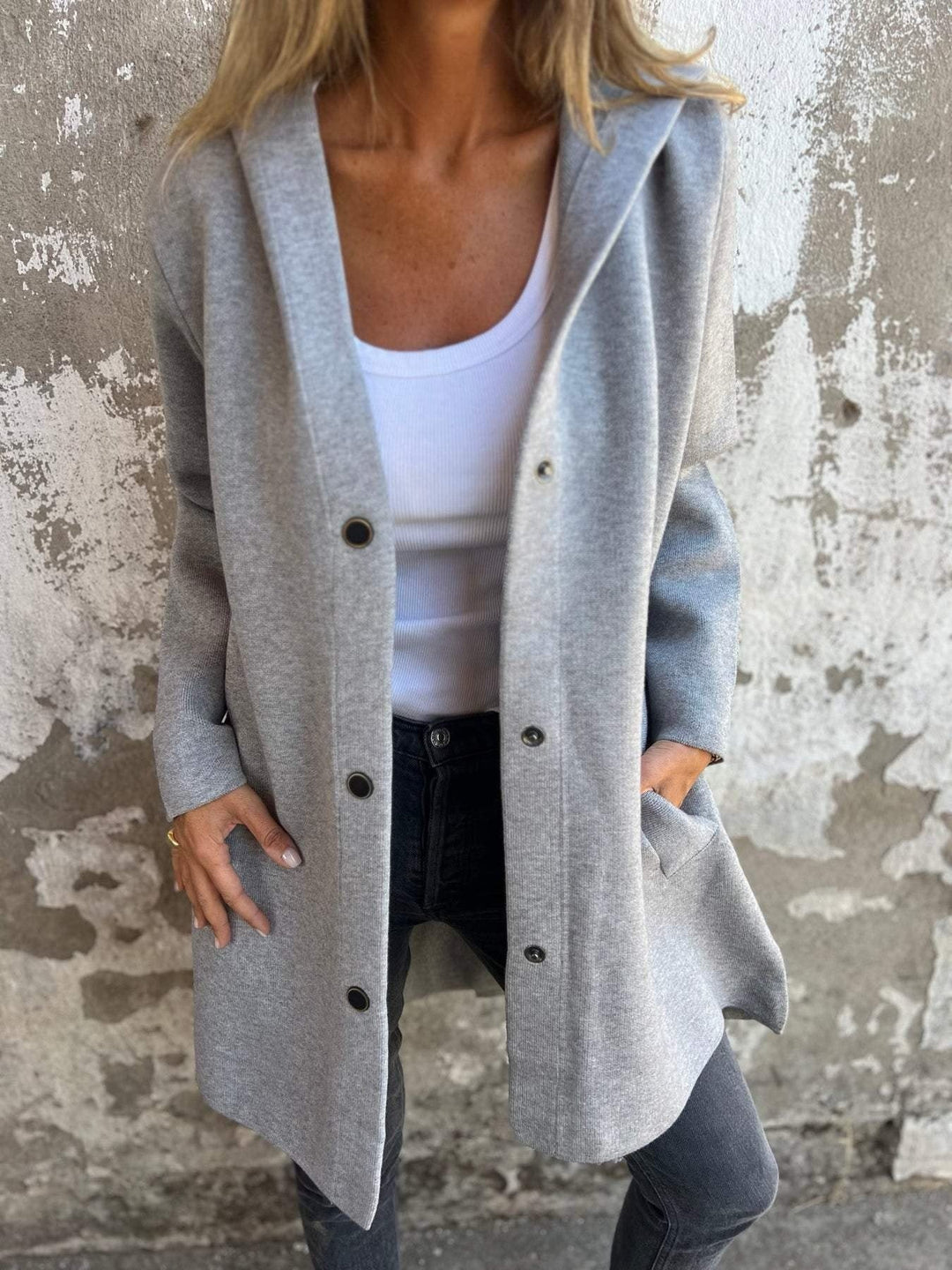 Stilla | Twill-hoodie Med En Knap