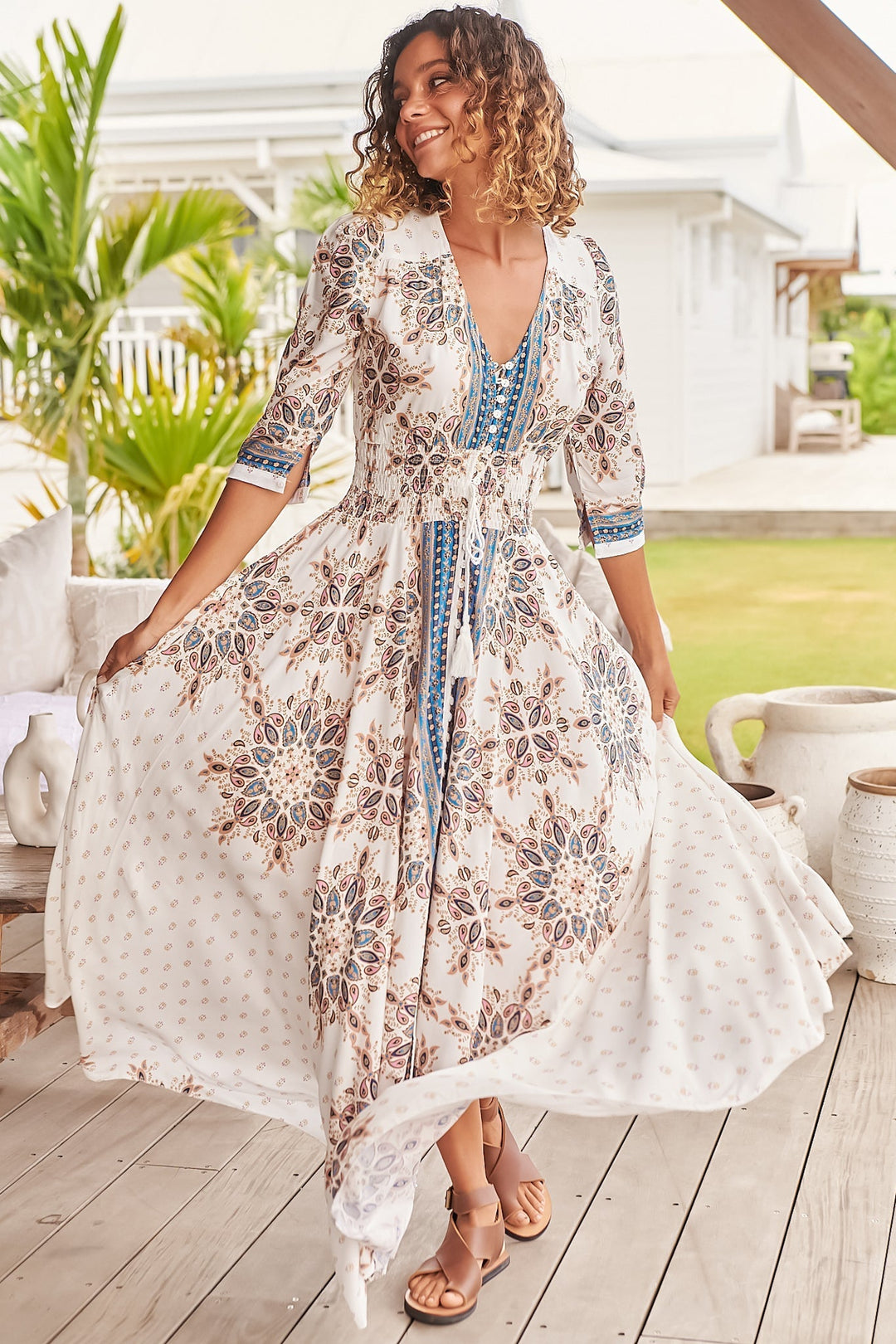Stilla | Blomstret Boho Maxikjole