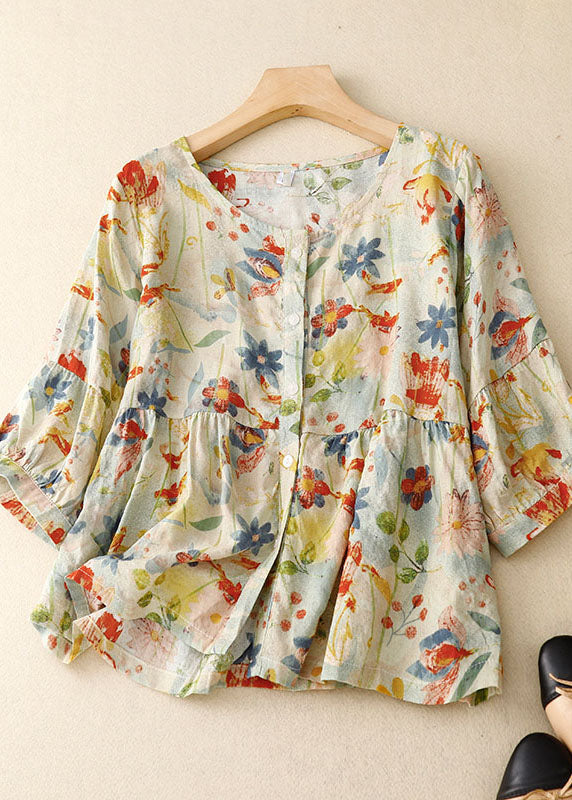 Stilla | Blomster Linned Shirt
