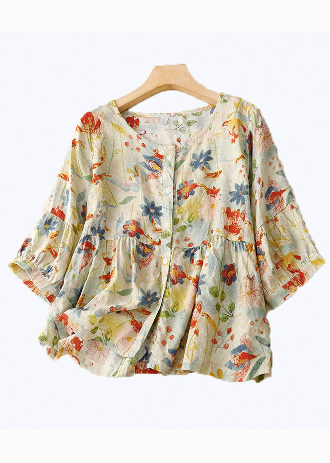 Stilla | Blomster Linned Shirt