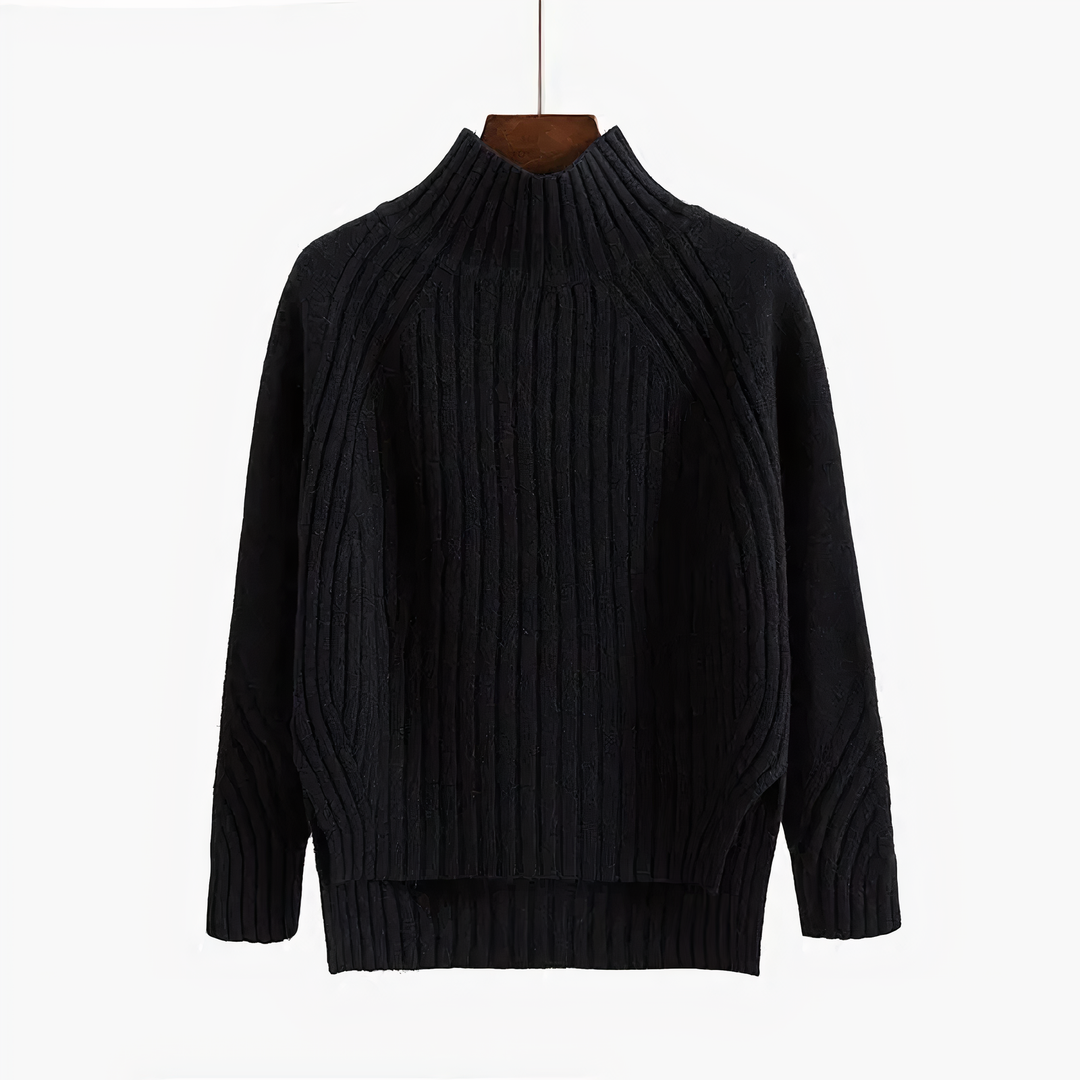 Stilla | Ribbstrik Højhals Sweater
