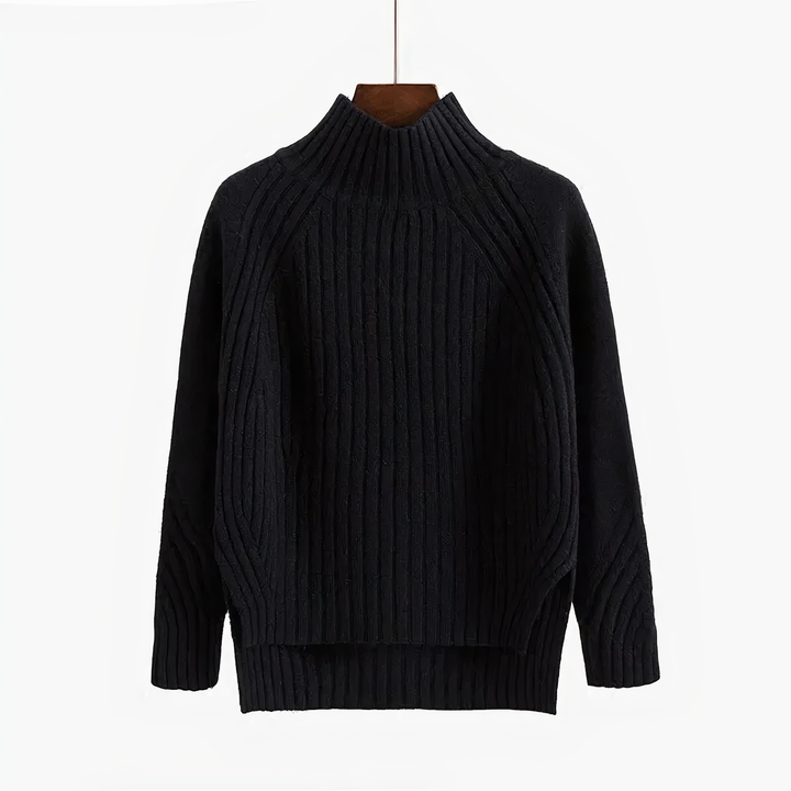 Stilla | Ribbstrik Højhals Sweater