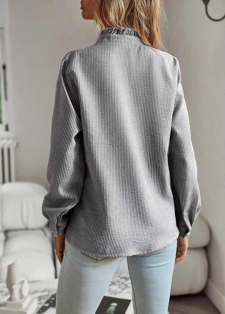 Stilla | Elegante Langærmet Bluse Med Cuff Krave