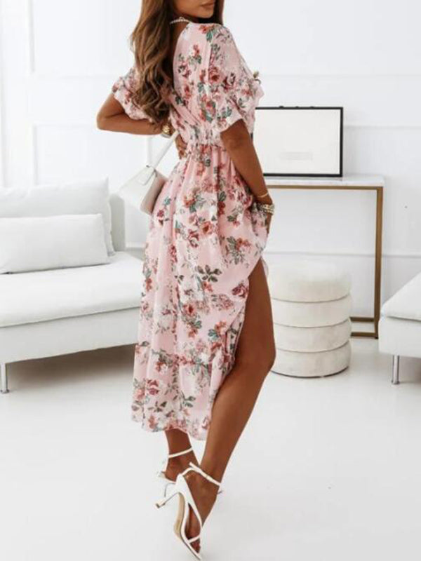 Stilla | Kjole Til Gravide for Floral Print Drawstring Ruffles Maternity Bohemia Maxi Dresses Dress