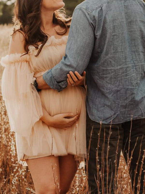 Stilla | Kjole Til Gravide for Network Ruffles Boat Neck Maternity Bohemia Dresses for Photo Services Dress