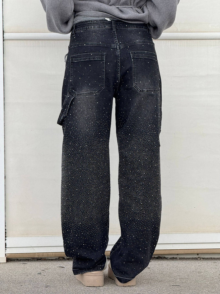 Stilla | Jeans Med Skinnende Detaljer Trendy Og Komfortable
