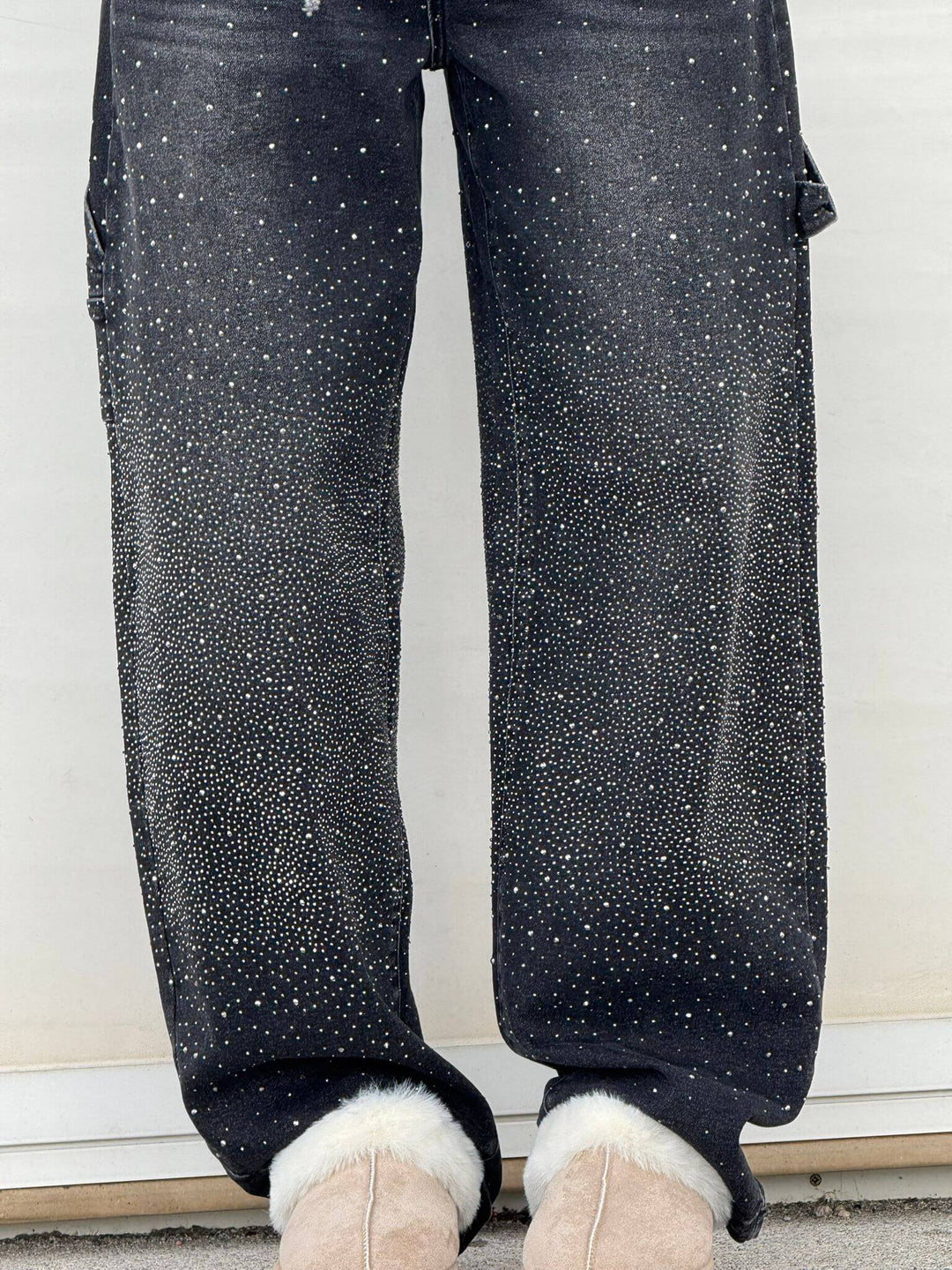 Stilla | Jeans Med Skinnende Detaljer Trendy Og Komfortable