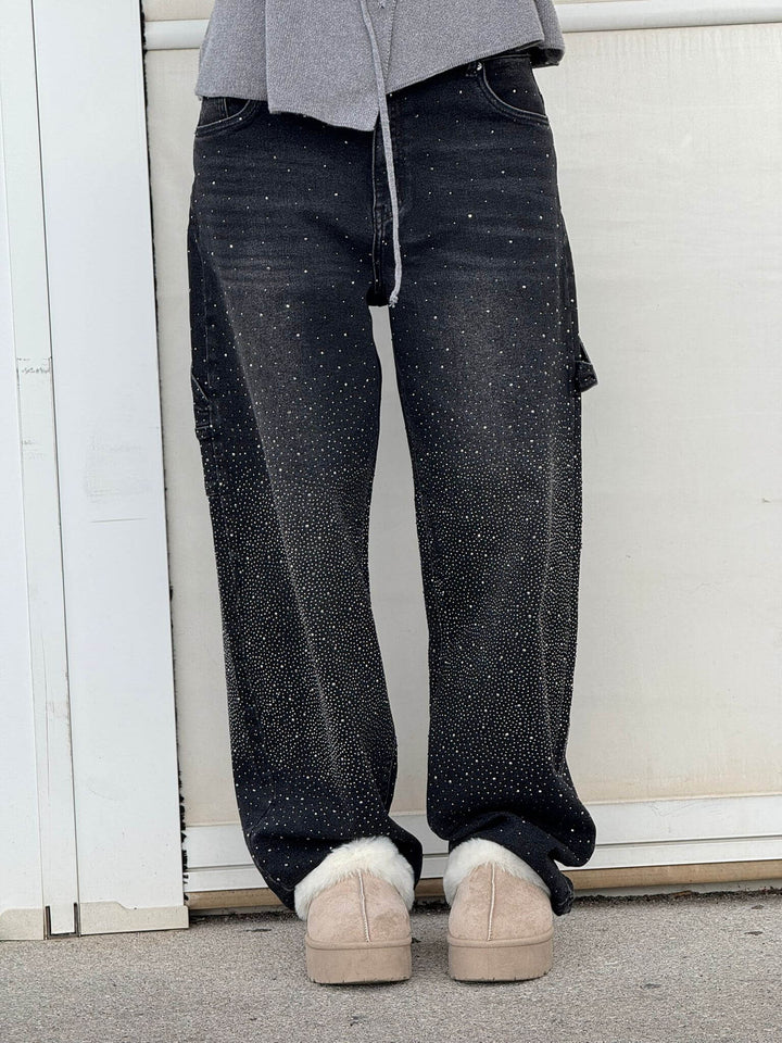 Stilla | Jeans Med Skinnende Detaljer Trendy Og Komfortable