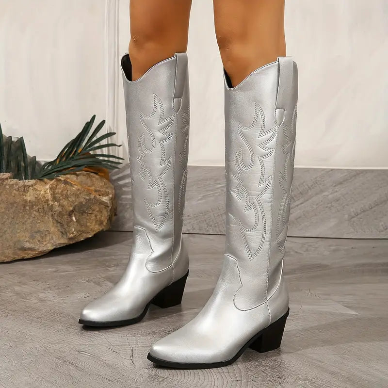 Stilla | Broderede Western Cowboy Støvler