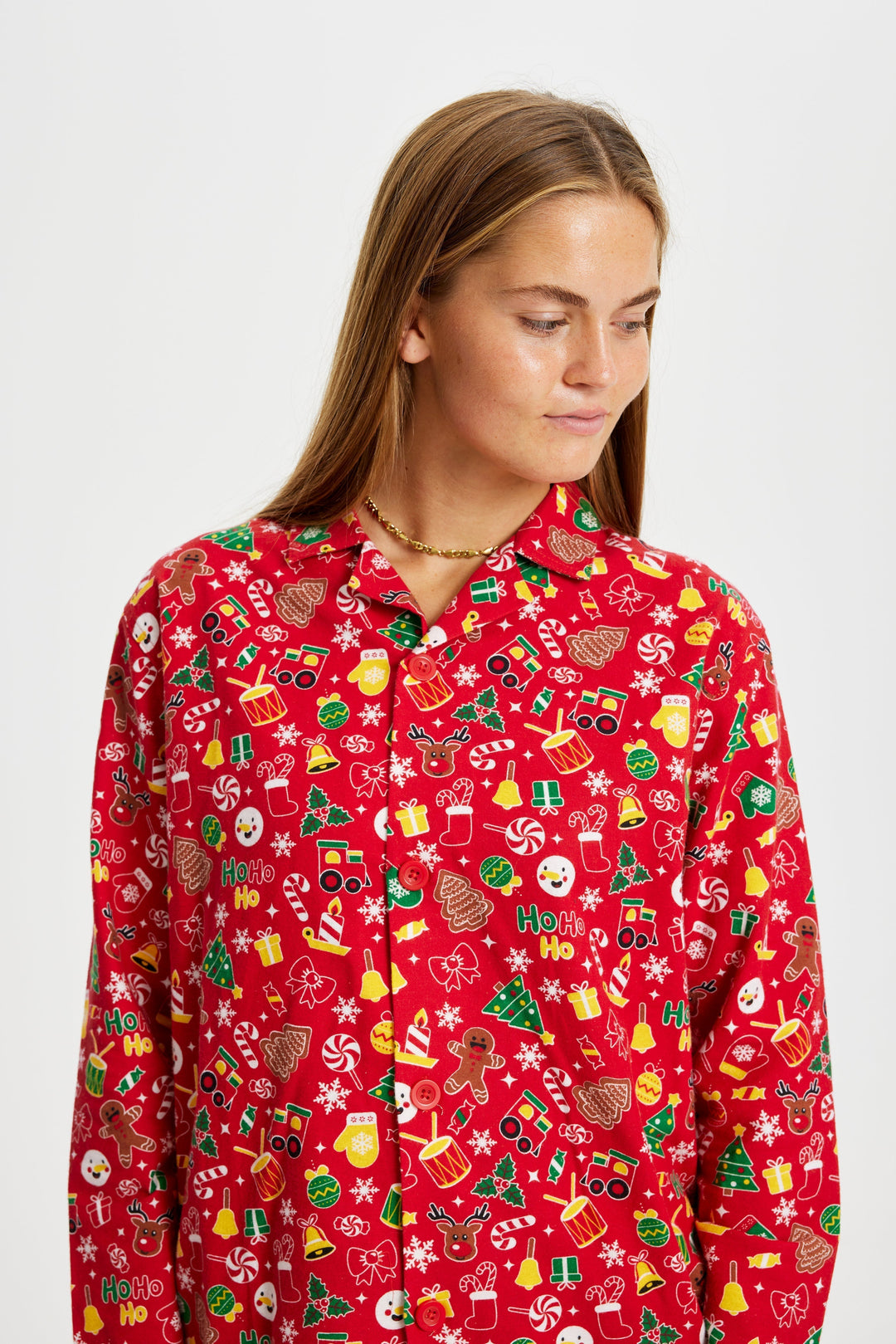 Stilla | Skøre julesweatre Flannel Rød Kvinder