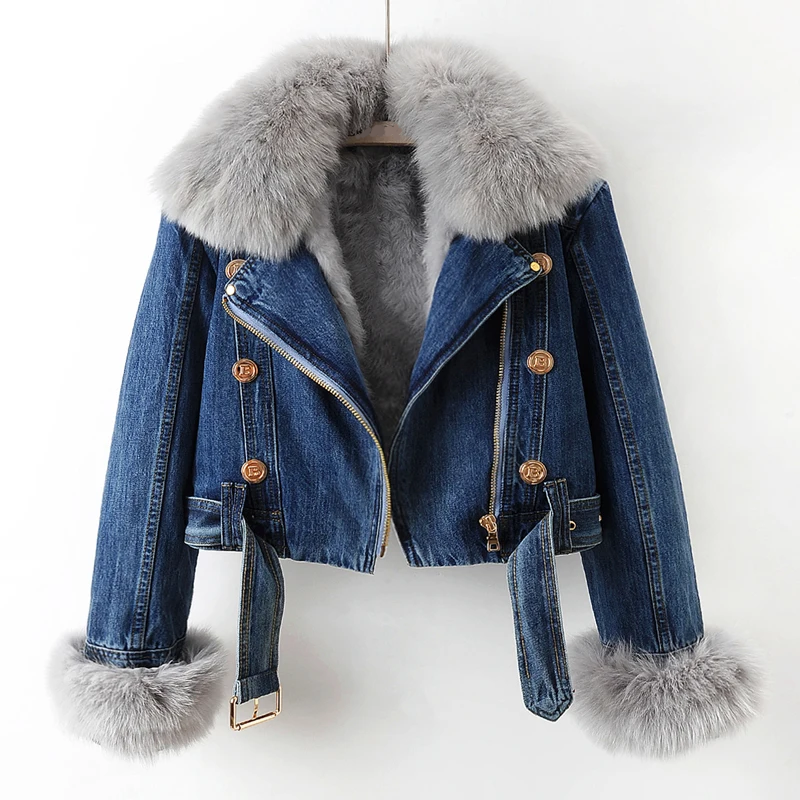 Stilla | Denimjakke Med Pels Til