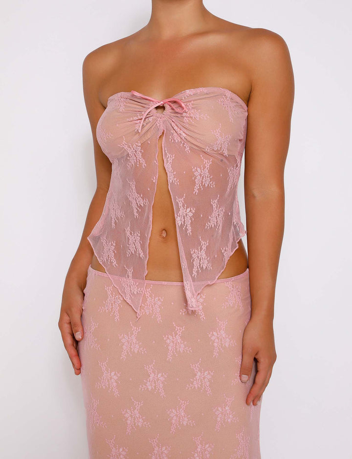Stilla | Elegante Gennemsigtig Top Med Nederdel