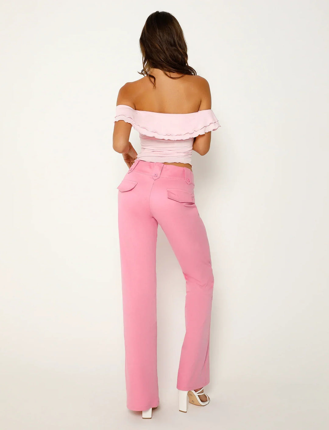 Stilla | Tekstureret Snoet Pink Top Med Bukser